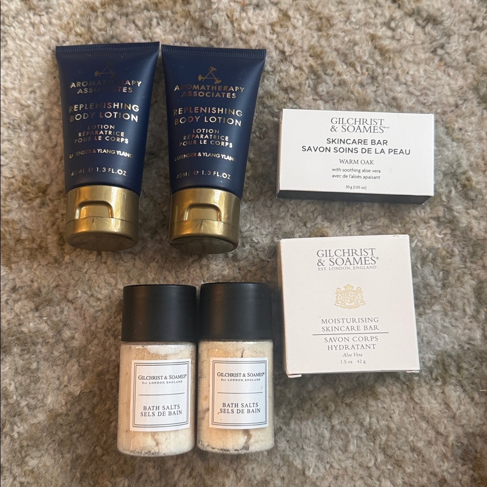 NEW Gilchrist & Soames 6-piece luxury Toiletry bath amenity soap lotion set